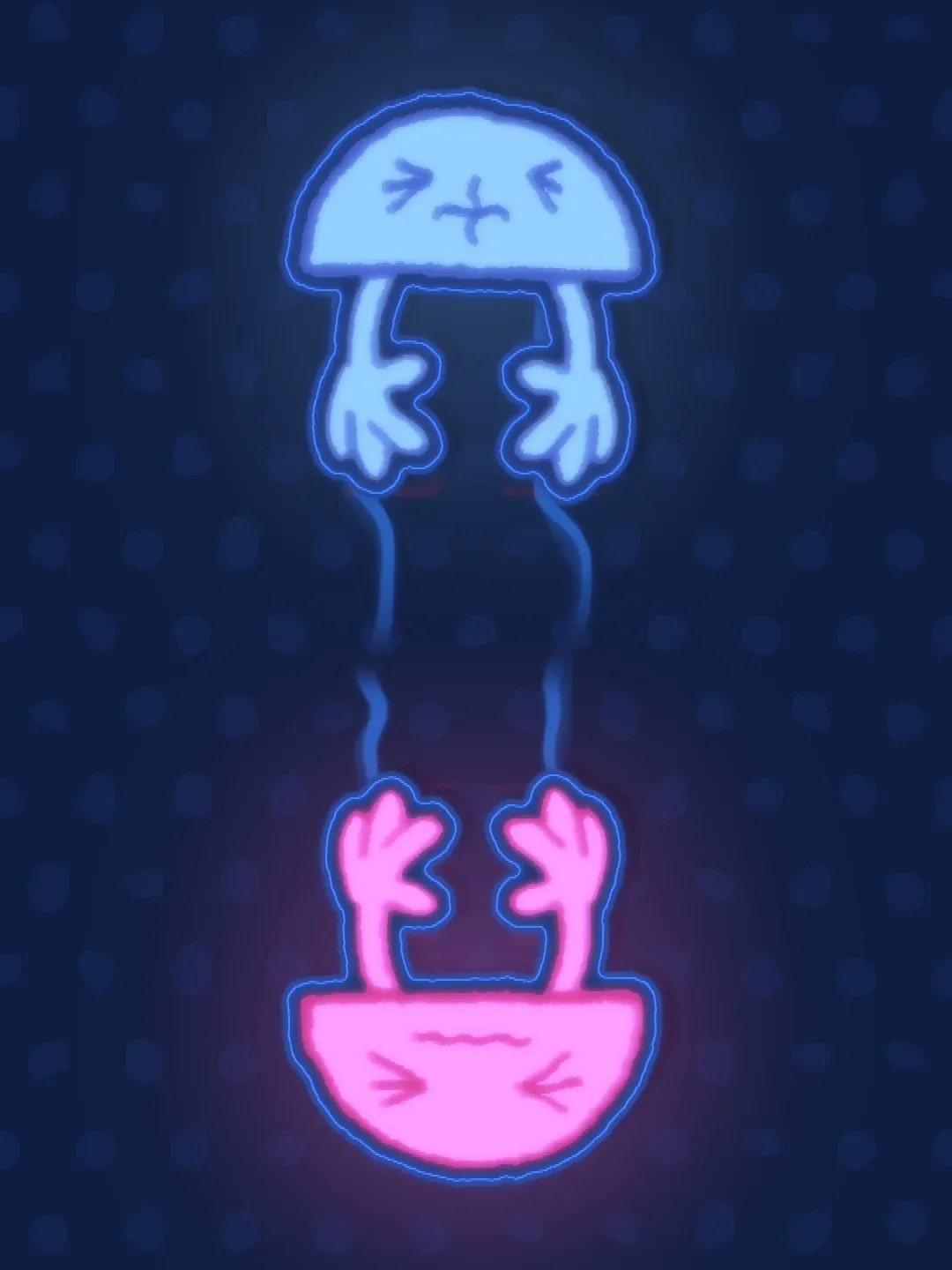 Magnetism: the two characters pulling towards each other.